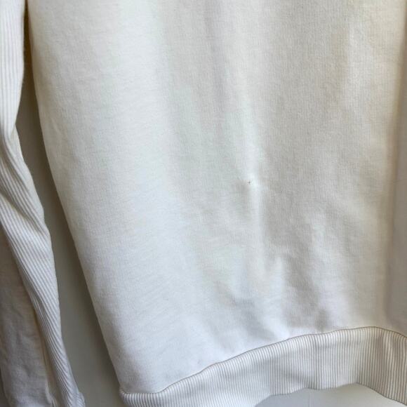 Universal Standard Off White Zip Down Medium Crew Neck Sweater Pullover 2XS - Picture 7 of 7